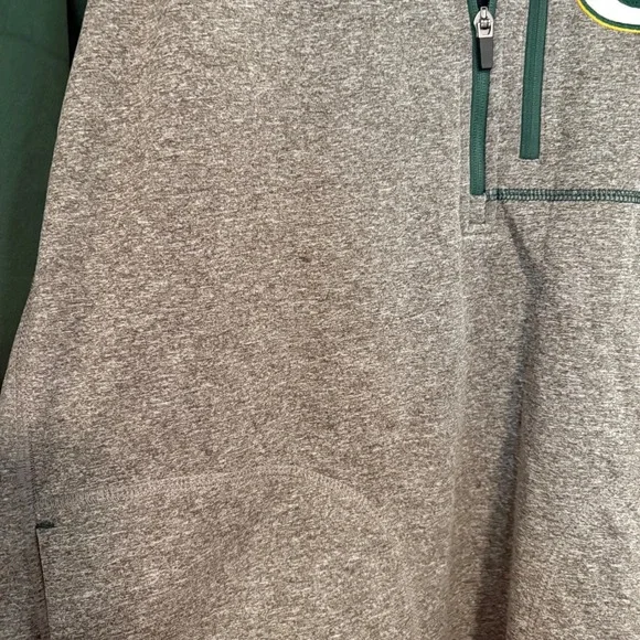 NFL‎ Green Bay Packers Mens XL Pullover 1/4 Zip Fleece Lined Jacket - Picture 9 of 13